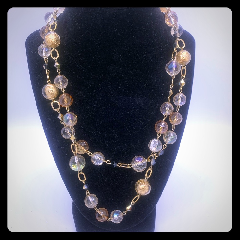 Vintage Jewelry | Clear color beads necklace